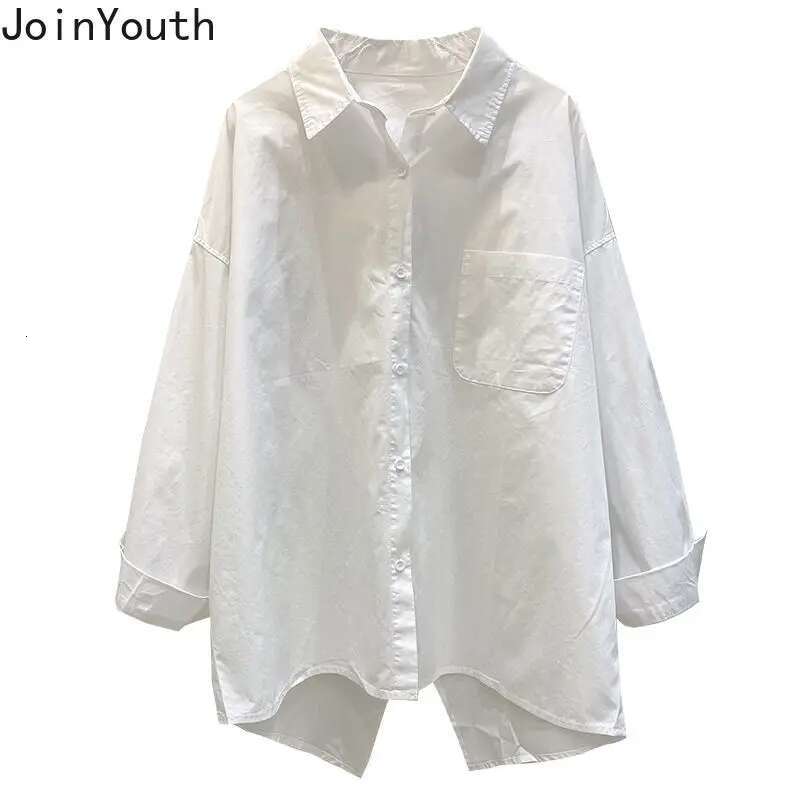 Oversized Blouses Women Long Sleeve Turndown Collar Vintage Shirts Casual Split Fashion Korean Shirts 2025 Blusas Mujer De Moda