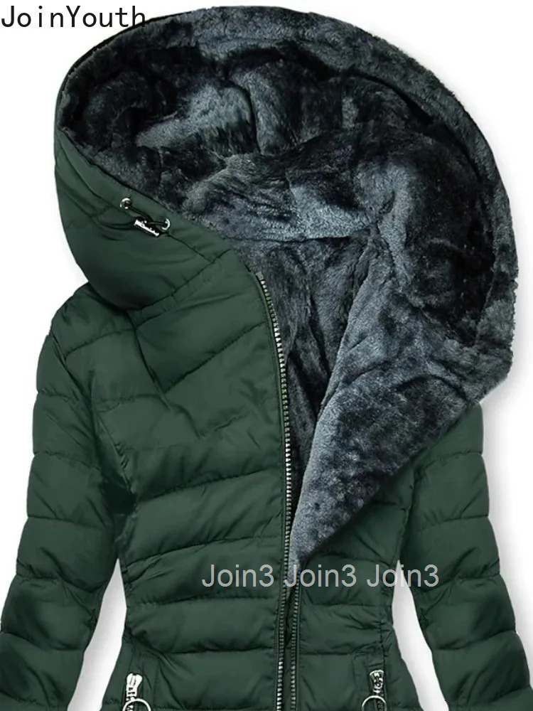 Winter Clothing Hooded Thicked Fashion Korean Jackets Tops Slim Fit Warm Parkas 2025 Ropa Mujer Casual Streetwear Coat for Women