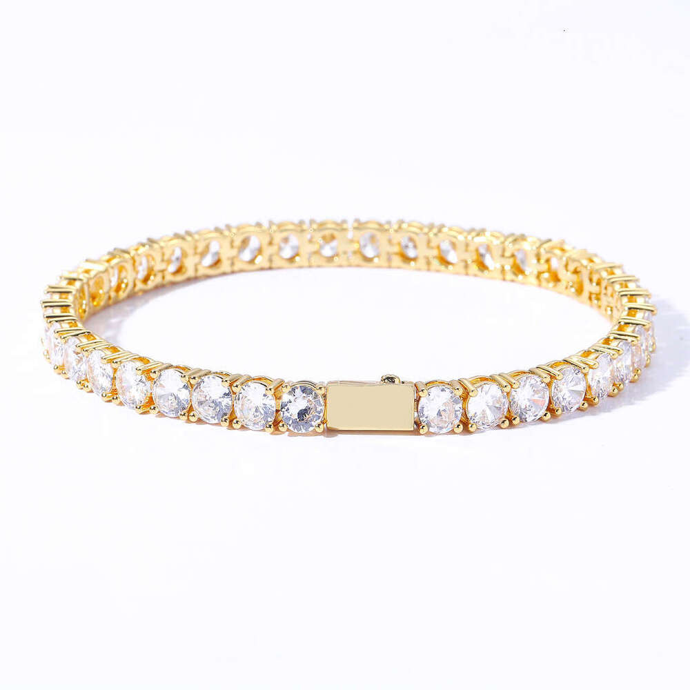 for Men 5mm 6mm Spring Clasp High-End Hip-Hop Tennis Chain Micro Pave Single Row Zircon Bracelet 969a