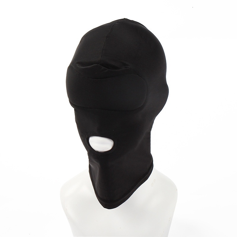 SM Adult Sex Elastic Cloth Full Face Mask with Open Mouth and Eyes Flirting Alternative Toys