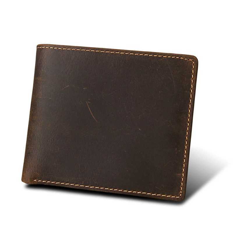 Genuine Leather Mens Wallet RFID Blocking Slim Wallets Male Thin Purse High Quality Cowhide Card Wallet For Men Male Z250621