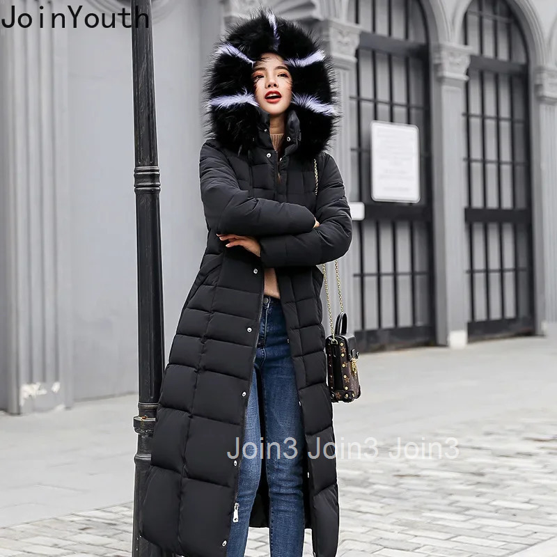 2025 Winter Clothing Women Parkas Hooded Slin Fit Zipper Jackets Thicked Warm Outwear Fashion Bandage Korean Long Coats Y2k Tops