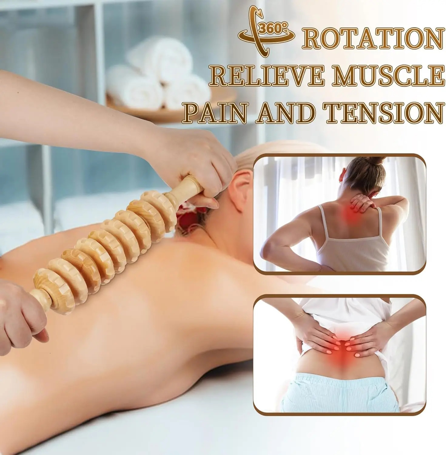 Wooden Massage Roller Manual Fascia Trigger Point Release Cellulite Sore Muscle Blasting Improve Blood Circulation Eliminate 250619