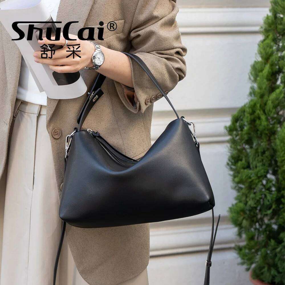 Genuine Leather Fashon Brand Designer Women Shoulder Crossbody Black Bags Ladies High Quality Handbag Coffe White Brown 2025/06/22
