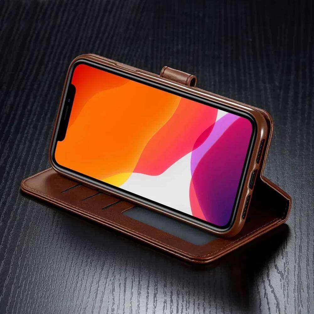 Leather Wallet Case for iPhone 16 15 14 13 12 Pro Max Mini 11 XS XR X SE 2020 8 7 Plus 5S 16e Flip Cover Coque Card Slot