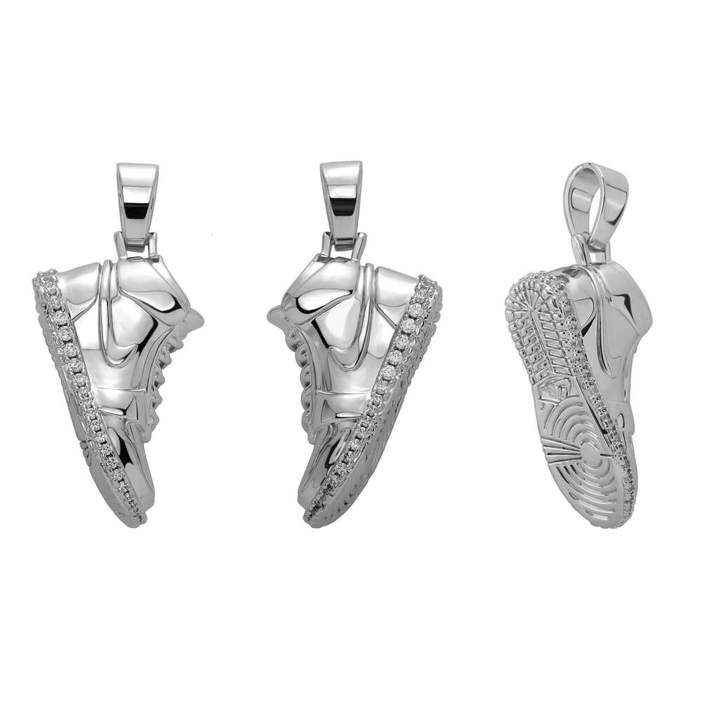 Jin Ao New Hip-Hop Pendant Full Dia Sneaker Necklace Copper Inlaid Zircon Personality Unisex Accessories Hoodie Chain