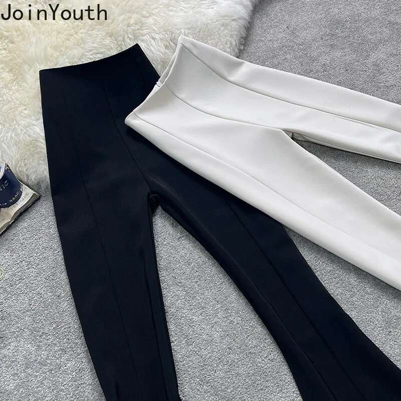 Korean Pants for Women High Waist Slim Trousers Split Flare Pants Summer Fashion Pantalonn Femme 2025 New Bottoms Y2k Clothes