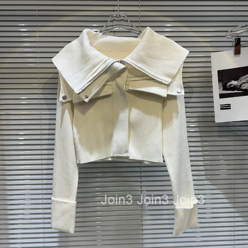 Cropped Cardigan Coats Womens Clothing Zipper Casual Sueter Mujer Y2k Tops Casual Fashion Tunic Knitted Sweater Tops Pull Femme