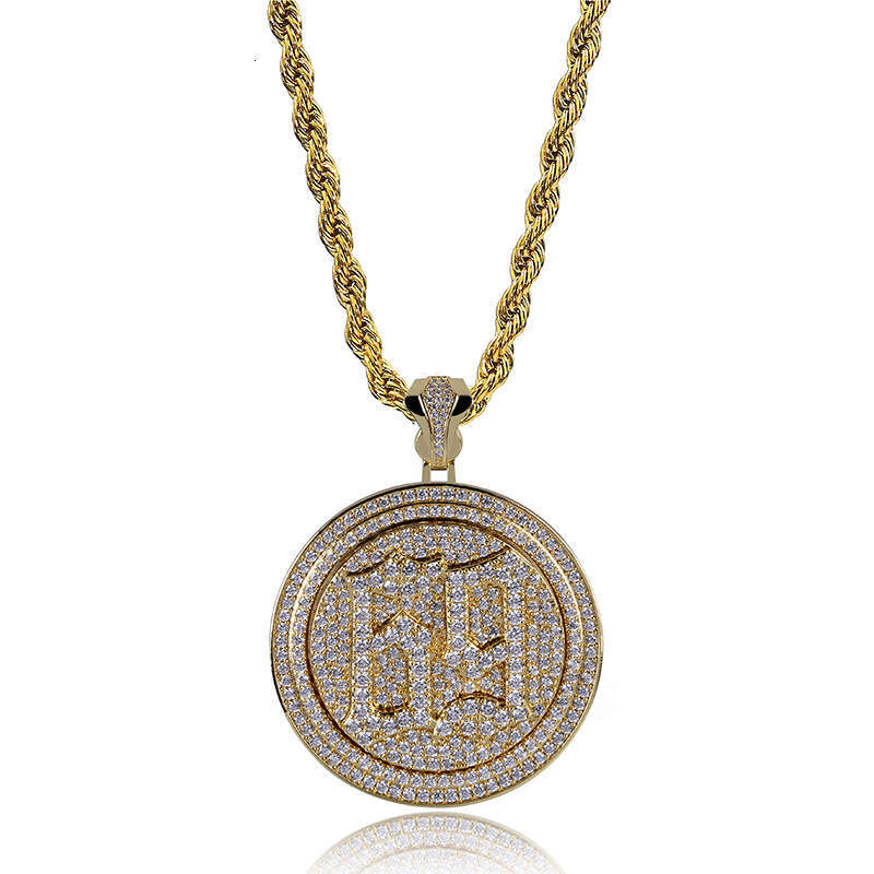 Hip Hop Number 69 Rotatable Double Layer Disc Personality Pendant Men's Trendy Ins Necklace
