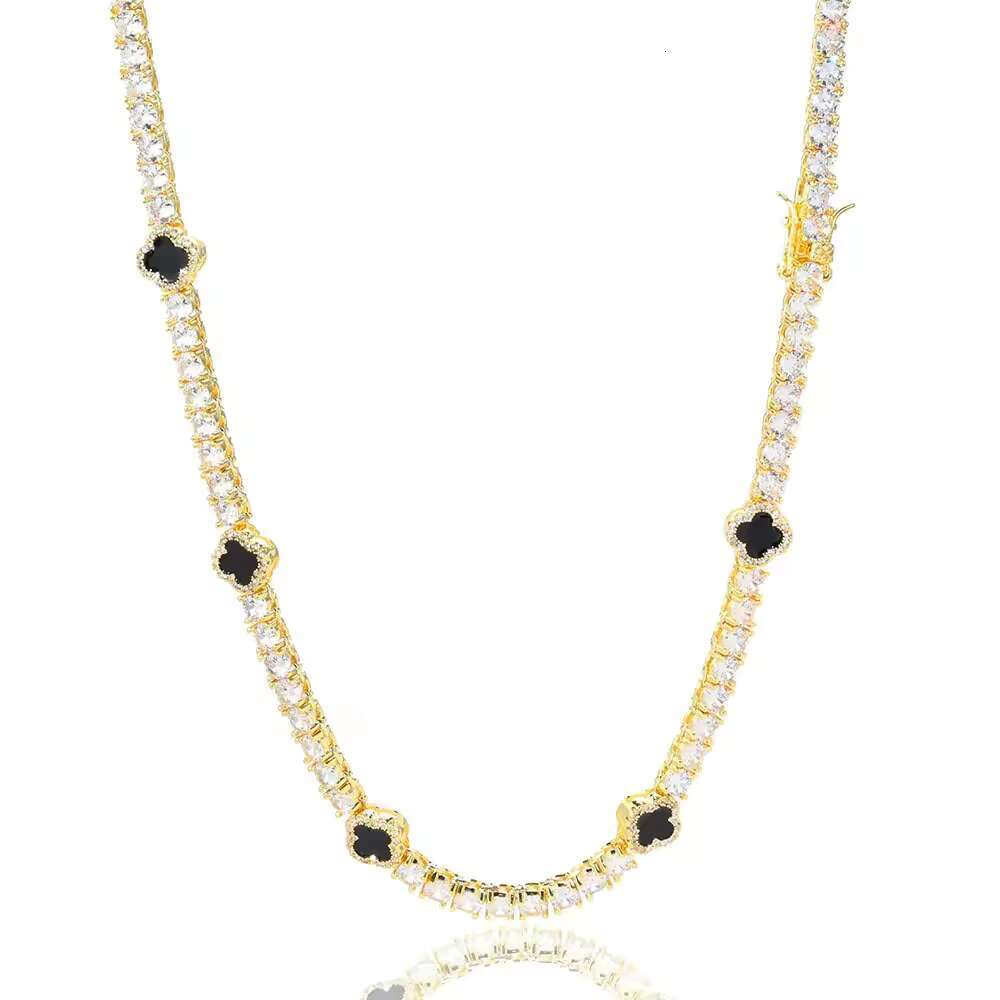 Hip Hop Women Fashion 4mm Clover Necklace Exquisite S925 Silver Moissanite Custom Hip Hop Fine Chains Link Chain Necklace