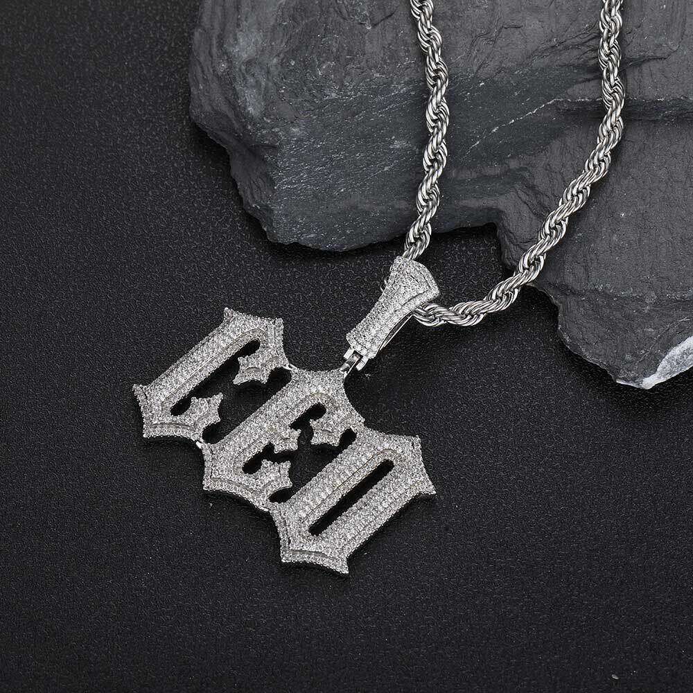 Hip Hop Burr Zircon Trendy Brand Custom DIY Spliced Letter Pendant Necklace 2ab7