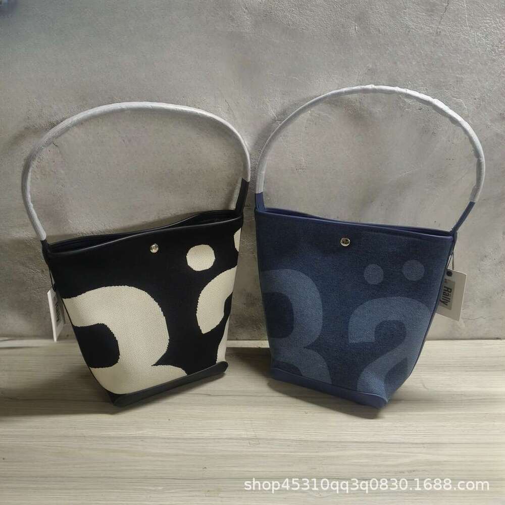 2024 Trendy Niche Bucket for Women, Large Capacity Letter Print Shoulder Bag, Rally Underarm Bag