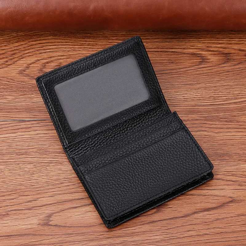 Mens Card Holder Wallet Genuine Leather Wallets Small Purse Slim Cardholder Mini Short Case ID Card Holder for Men Z250621