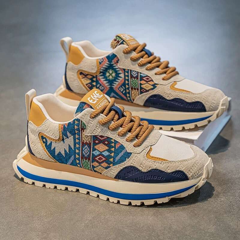 Summer New Breathable Youth Men's Trendy Versatile new Thick-Soled Sneakers Casual Running Dad Shoes