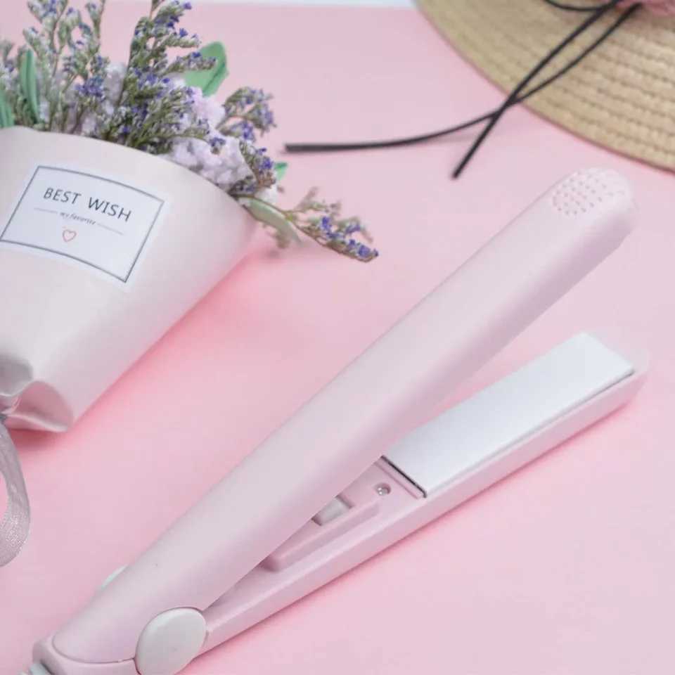 Mini Hair Straightener Clipboard Small Power Plug Curling Hair Straight Hair Girls Air Bangs Portable Hair StraightenerXJ250621
