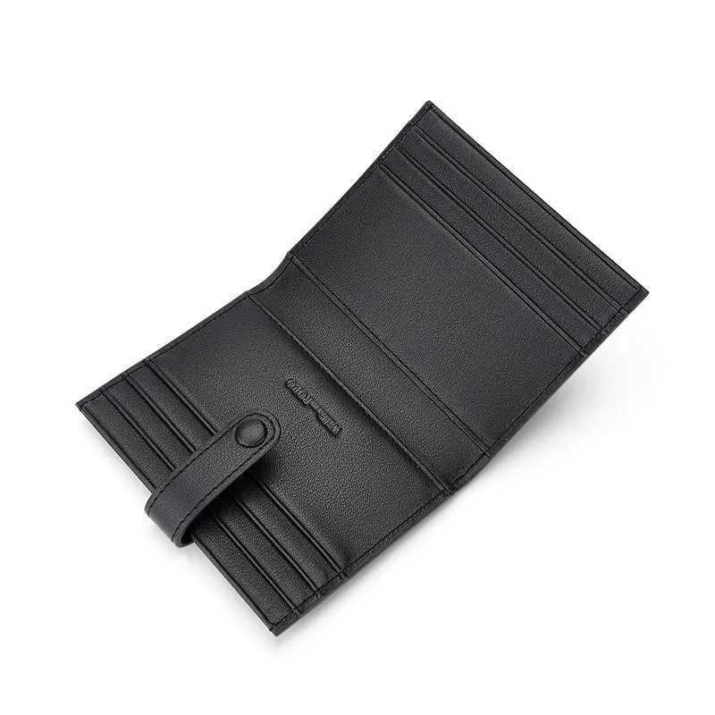 Leather Short Card Holder Mens Fashion Card Bag Mini Small Card Clip Z250621