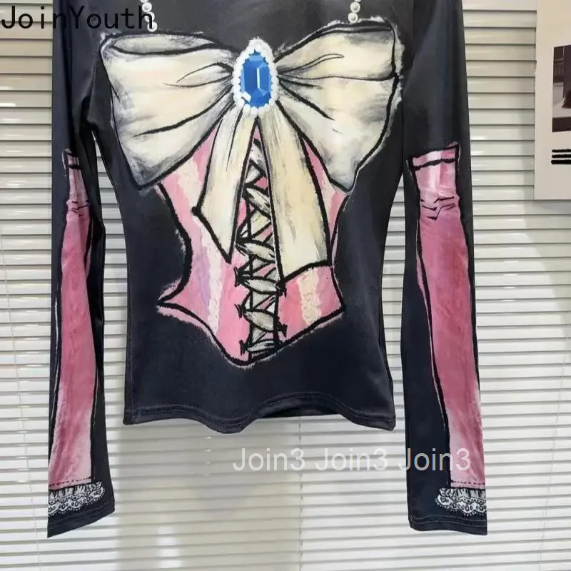 2025 Ropa Mujer Harajuku T Shirts for Women O-neck Long Sleeve Tunic Tees Fashion Butterfly Print Camisetas Casual Y2k Tshirt