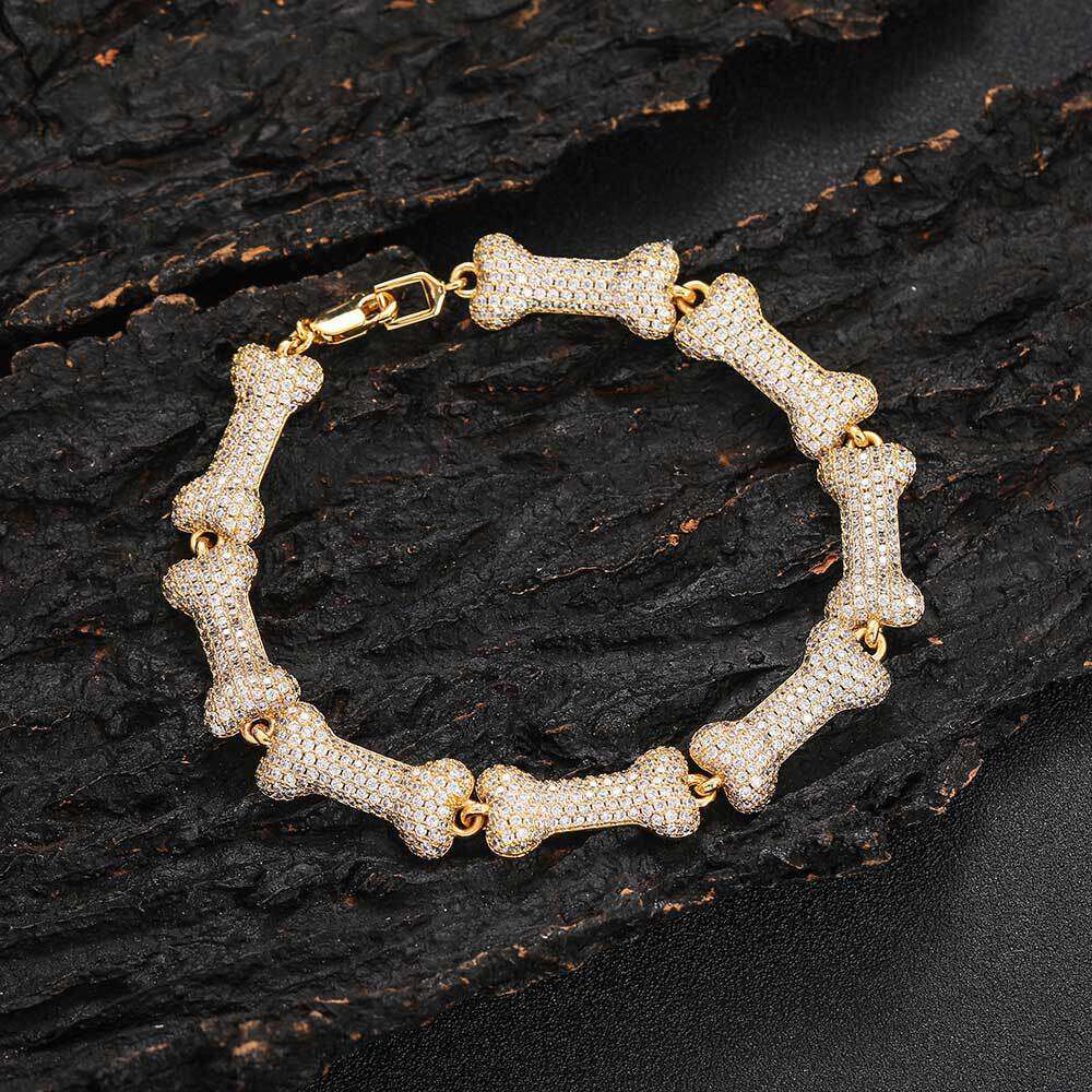 New Hip-Hop Skull Necklace 10mm Full Zircon Clavicle Chain Personality Trendy Brand Unisex Bracelet Jewelry a1cb
