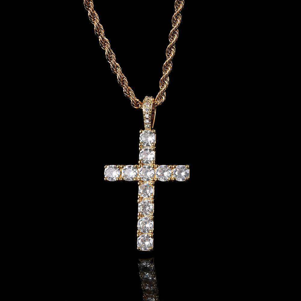 Hip Hop Large Cross Necklace Men's Jewelry Zircon Personality Pendant cf04