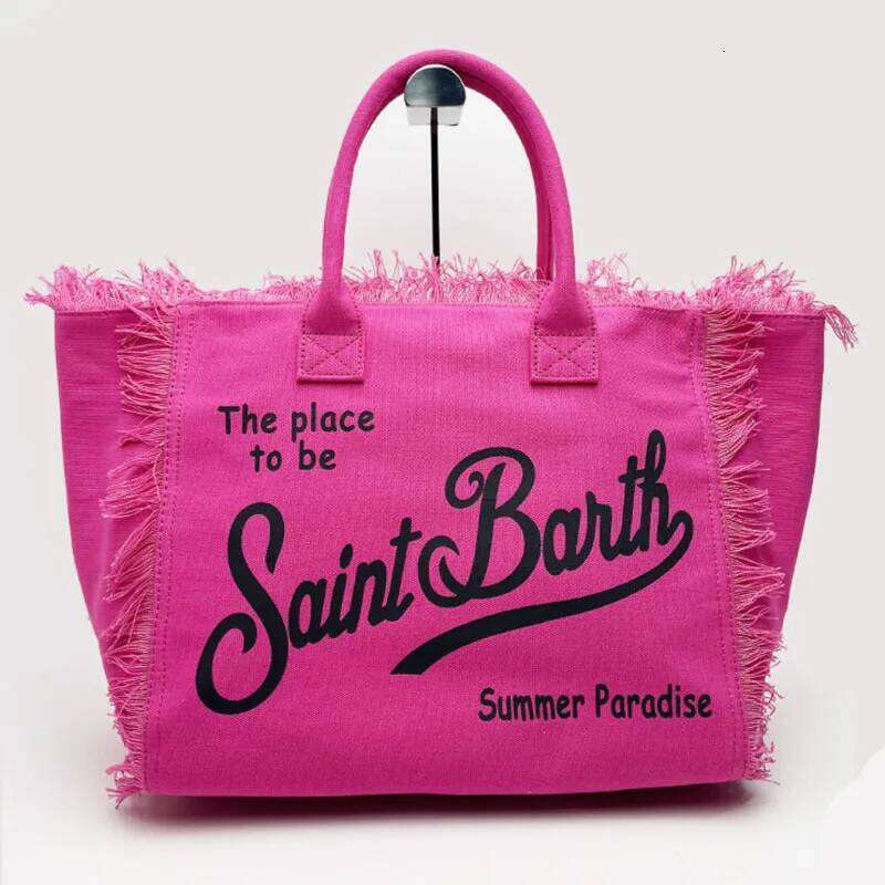 Saint Barth European And American New Women's Large Capacity Fashion Horizontal Striped Tote Bag Tassel Beach Handbag Crossbody