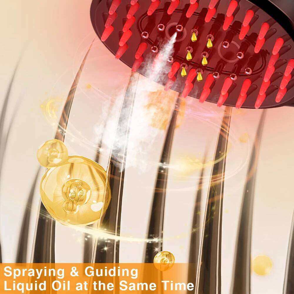 Electric Spray Massage Head Meridian Vibration Massager 660nm Red Blue Light Comb Scalp Applicator Anti Hair Loss