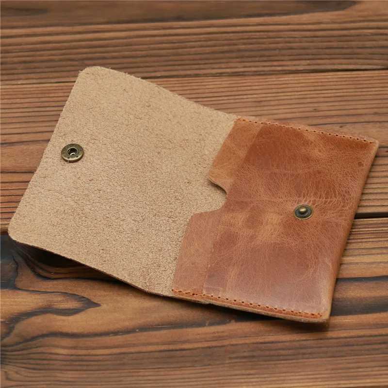 Mens Genuine Leather Business Card Holder - Slim ID Case Professional Wallet for Office Travel Z250621