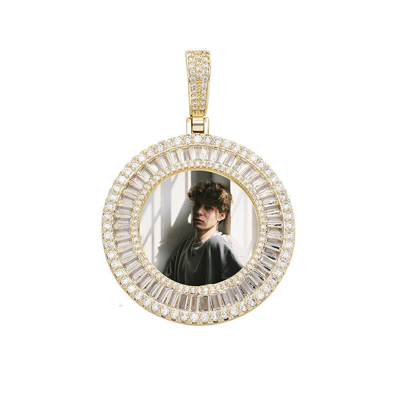 Jin Ao T Square Dia Super Shiny Photo Pendant Couple DIY Fashion Light Temperament Necklace