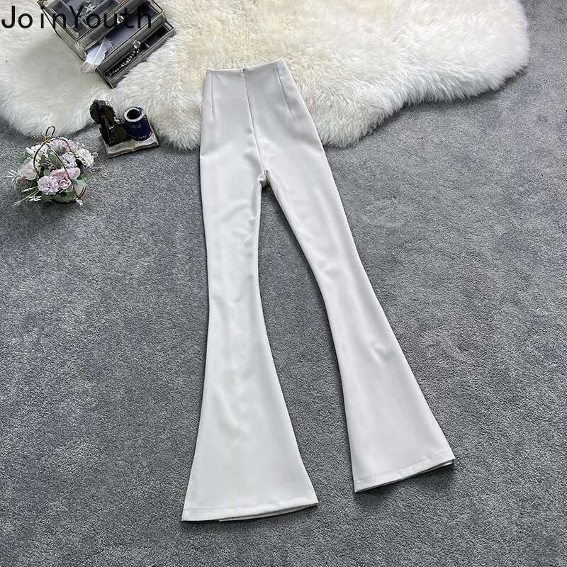 Korean Pants for Women High Waist Slim Trousers Split Flare Pants Summer Fashion Pantalonn Femme 2025 New Bottoms Y2k Clothes