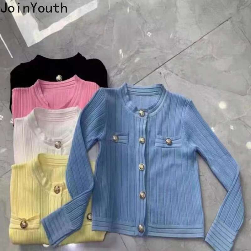 Knitted Cropped Cardigan Tops Womens Clothes Solid Color Tunic Long Sleeve Pull Femme Korean Fashion Sweater Coat Sueter Mujer