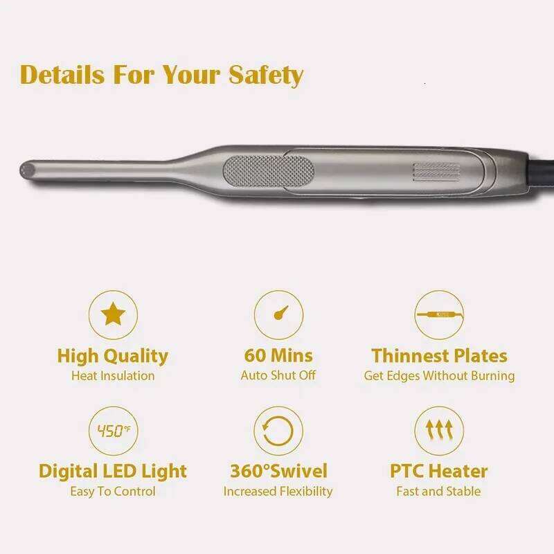8mm Slim Plate Mini Straightener Iron Man Moustache Clipper Ceramic Coating for Short Hair Curler
