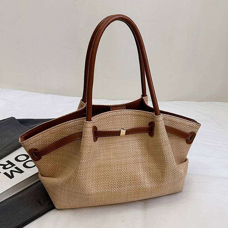 New Canvas Woven Dumpling Women Striped Contrast Tote High Quality Designer Commuter Versatile Gift Shoulder Bag