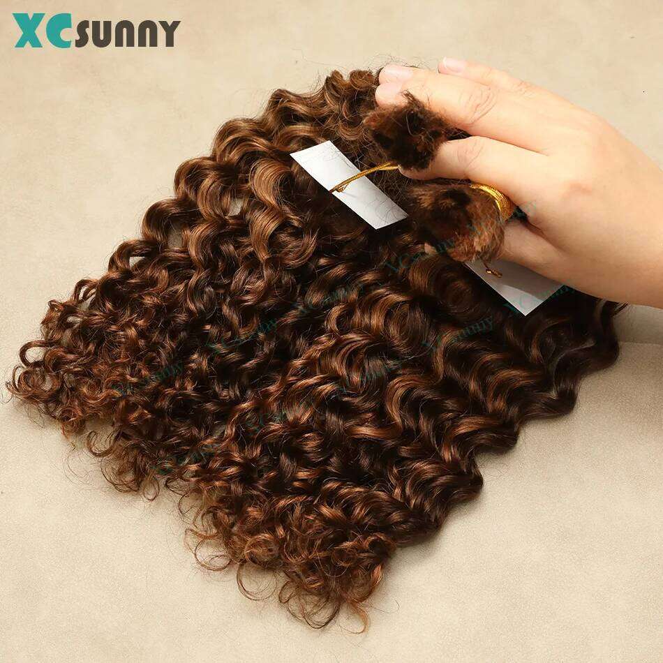 Braiding 4 30 Bulk Curly Human Hair For Boho Braids Double Drawn Bundles Wholesale