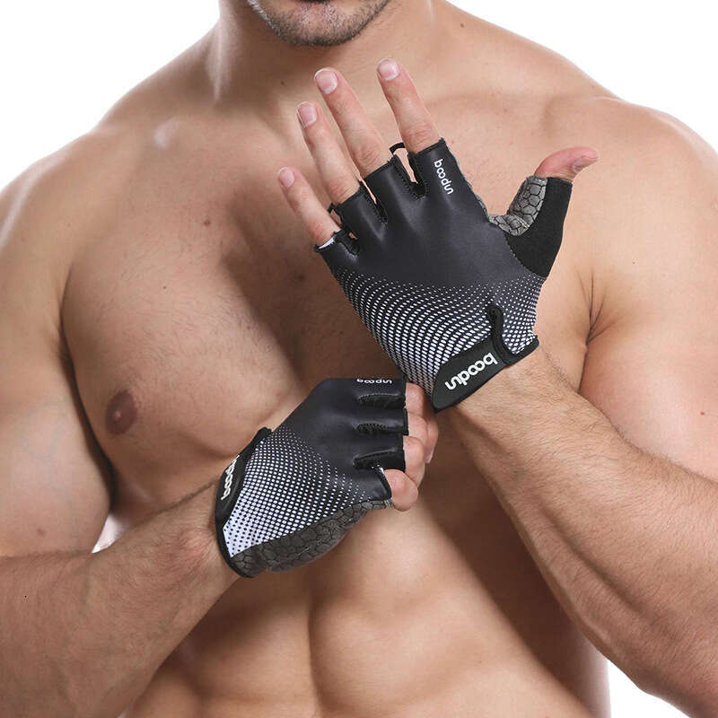 Outdoor fitness gloves horizontal bar anti-cocoon silicone printing anti-slip half finger fitness gloves