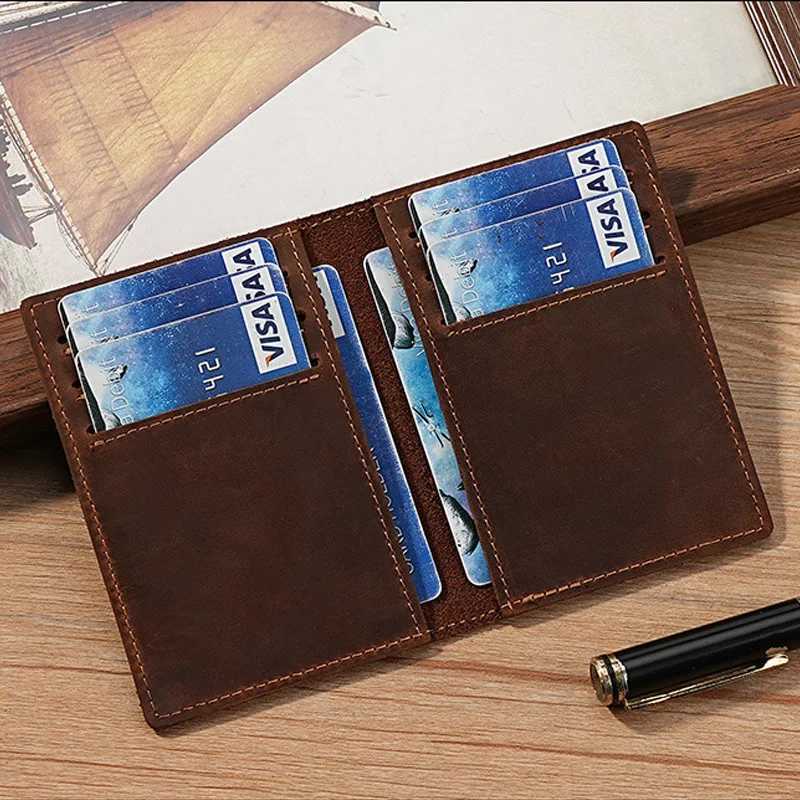 Handmade Kredi Kartlar Czdan Vintage Stil Minimalist Deri Kredi Kart Tutucu Czdan Erkekler iin Koruyucu Klf Z250621