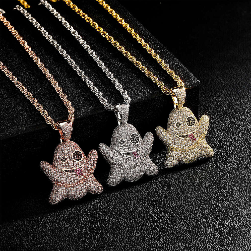 Emoji Halloween Funny Personality Ghost Face Pendant Unisex Trendy Creative Accessories