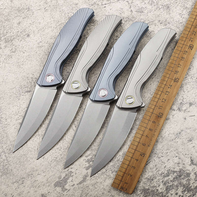New M390 Steel Folding TC4 Titanium Alloy Handle Camping Self-defense EDC Fishing Fruit knife Collection Survival Knife Tool