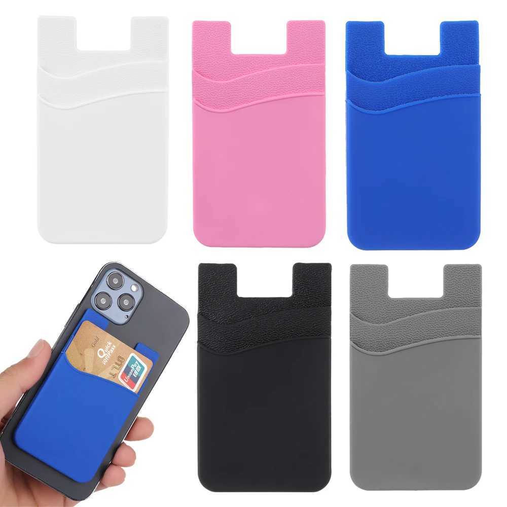 Silicone Phone Card Holder Wallet Case Phone Wallet Stick On Holder Phone Pocket for Almost All Cell Phones Z250621