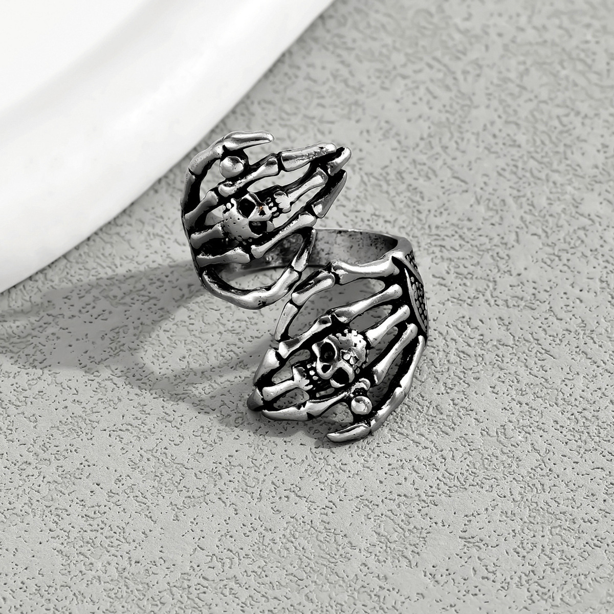 Unique Open Trendy Punk American Dark Devil Exaggerated Ring Design Jewelry