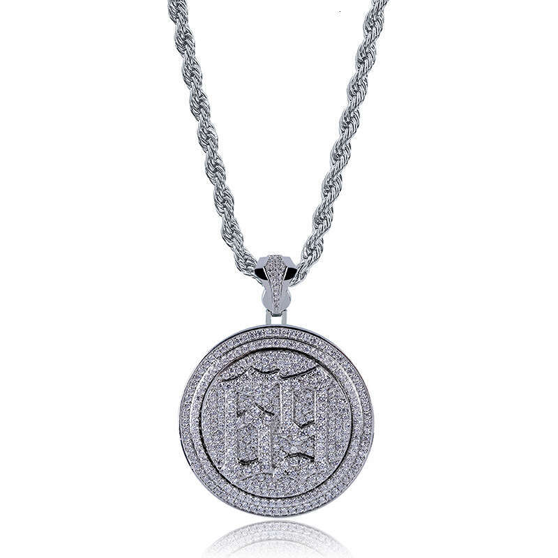 Hip Hop Number 69 Rotatable Double Layer Disc Personality Pendant Men's Trendy Ins Necklace