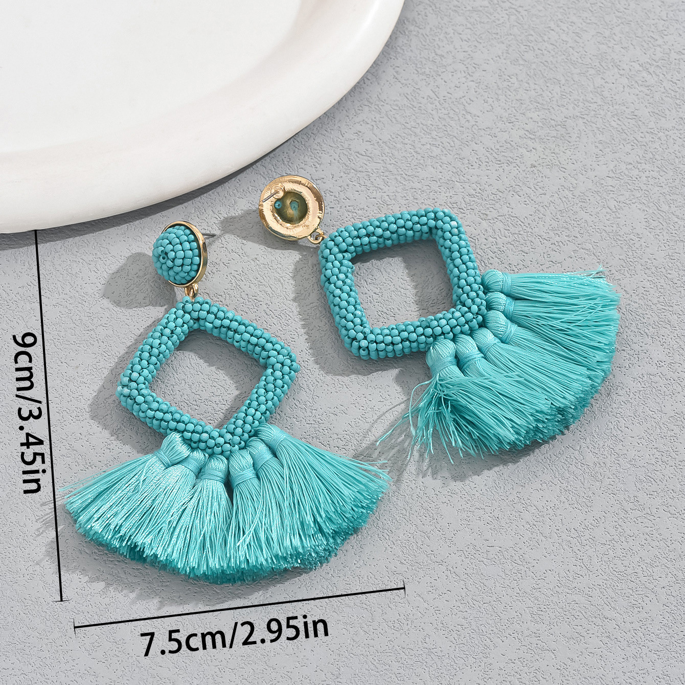 Fashion Commuter Style Personality Earrings For Women Dot Bead Studs High-End Tassel Ear Jewelry