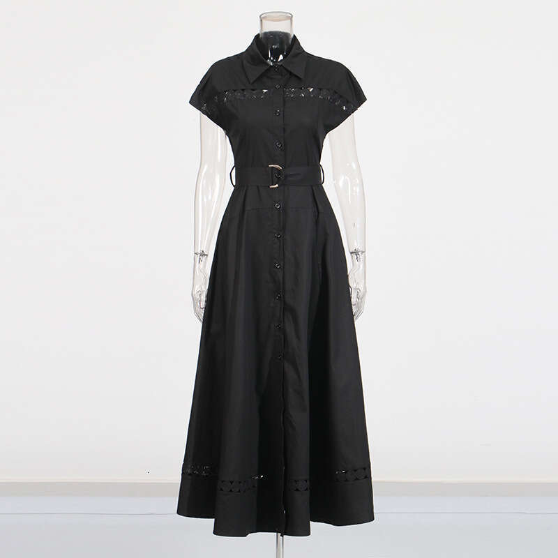 White Skirt Maxi Skirt French Style Simple Commuter Long New Women S Summer Solid Color Waist Cinching Water Soluble Flower Hollow Out Dress For Women