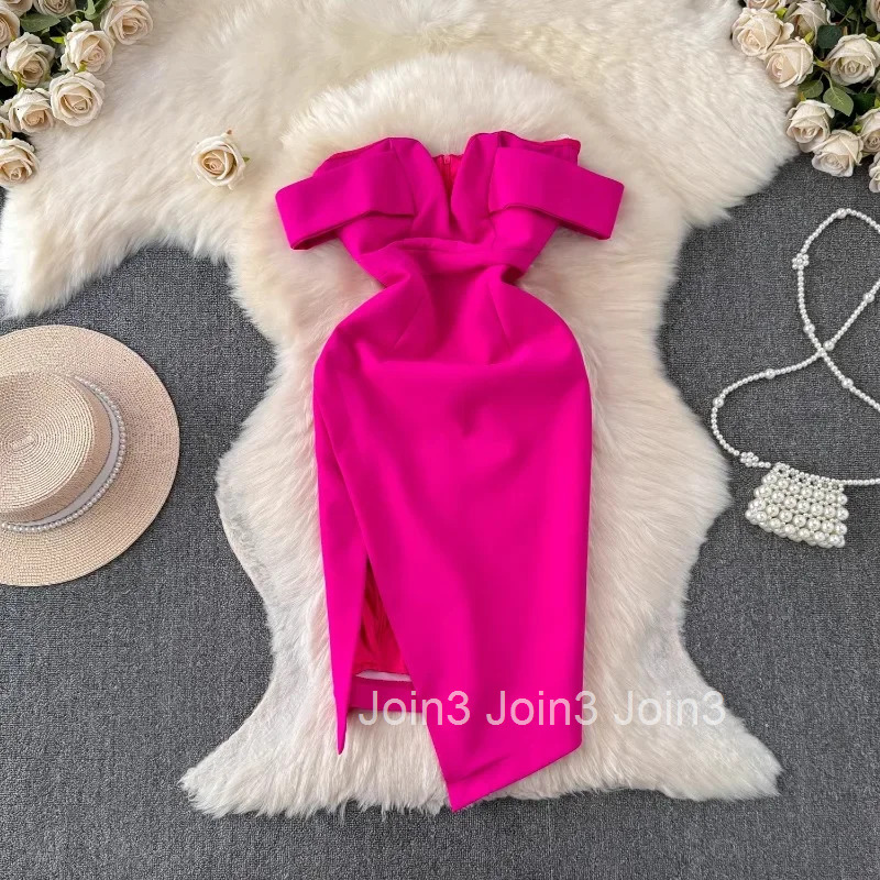 Party Dress Womens Clothing Backless Temperament Robe Femme 2025 Vestidos De Mujer Sleeveless Tunic Split Bodycon Mini Dresses