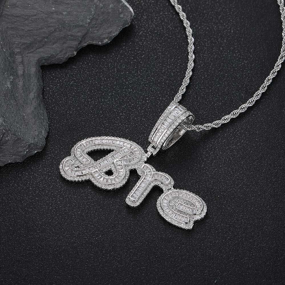 Hip Hop Upper and Lower Case Ladder Square Signature Letter Splicing Combination Pendant Creative Zircon Jewelry Unisex Sweater Chain 25fe