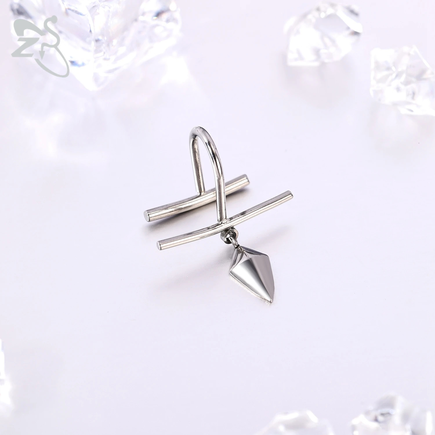 ZS 1 Piece Cyberpunk Style Stainless Steel Lip Labret Piercing Faux Lips Clip Y2k Punk Non-Piercing Body Piercing Jewelry 250617