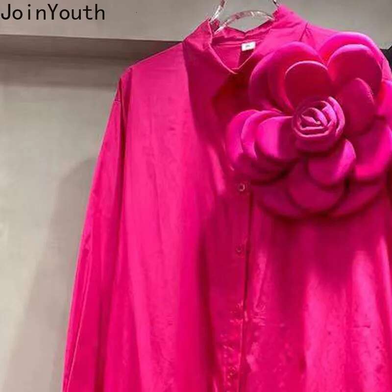 Loose Blouse Women Clothes 2025 Camisas De Mujer Chic 3D Floral Temperment Tops Long Sleeve Fashion Korean Blouses Shirts 63c514