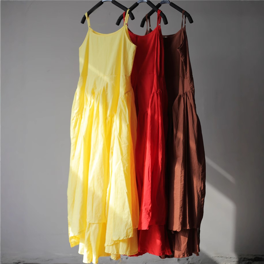NK120 Minimalist French elegant irregular suspender skirt 2025 spring and summer DIGM waist slimming dress