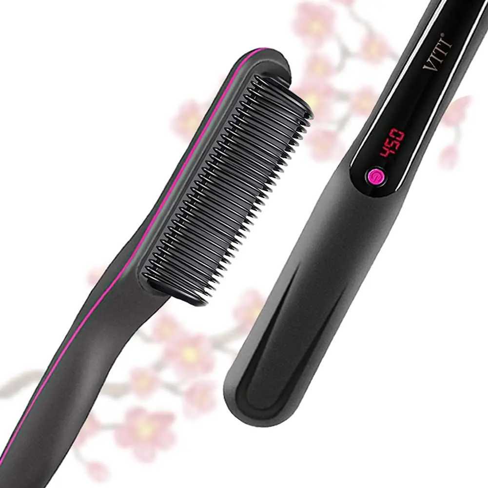 Hair Straightener Brush Iron Professional Hair Tools Straightening Comb LCD Hair Comb Wet And Dry Hair Straightener CurlerXJ250621