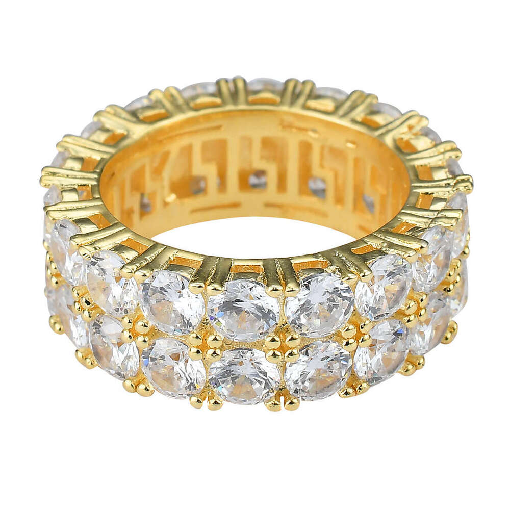 Trendy Brand Men's Hip Hop Micro Paved Double Row Zircon Ring Accessories b947