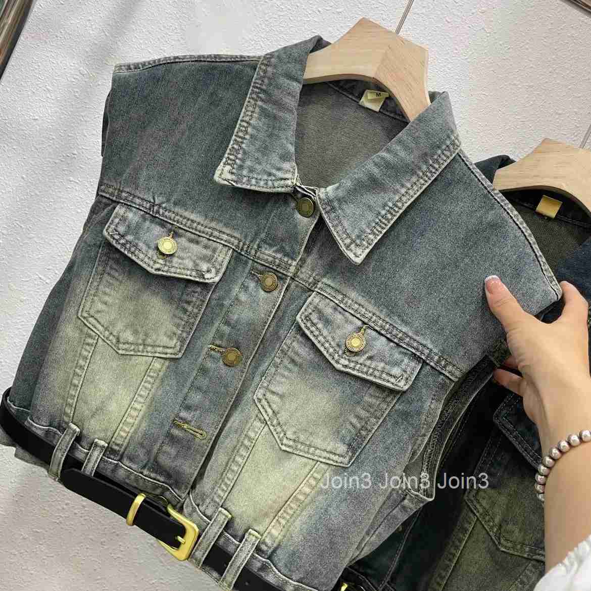 Vintage Sleeveless Women Denim Vest Jackets 2025 Ropa Mujer Fashion Streetwear Waistcoat Crop Tops Casual Fashion Tanks 7m017