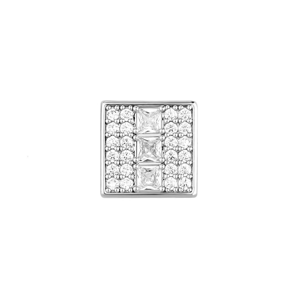 Square Full Dia for Women Korean Style Simple Fashion Small Earrings Trendy Elegant Gold Australian Studs